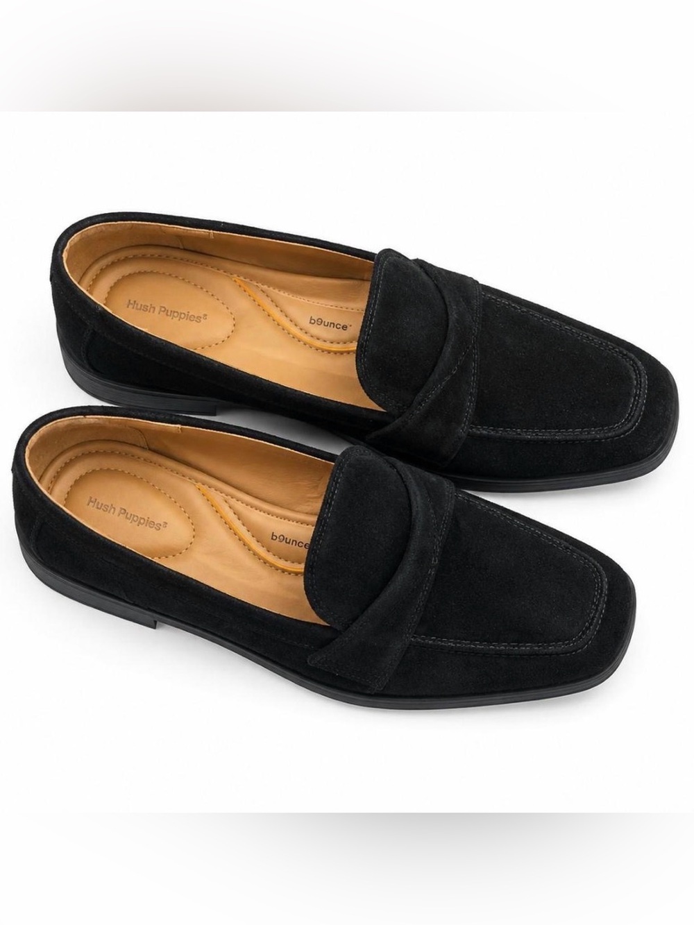 Hush Puppies Black Suede Slip-On Loafers